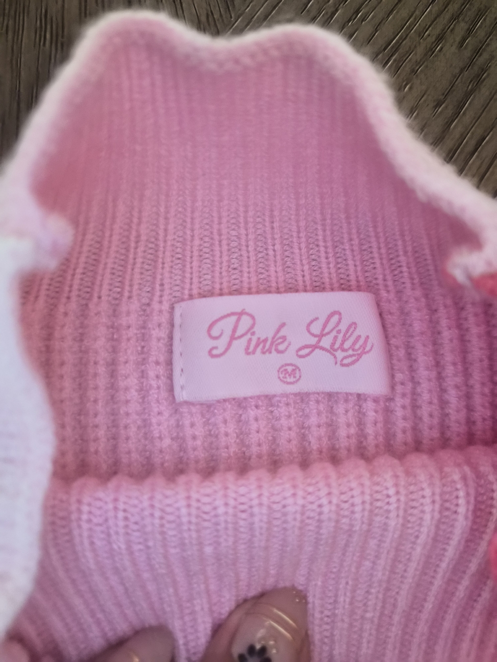 Pink Lily Pink & Cream Colorblock Crewneck Sweater - Picture 2 of 3